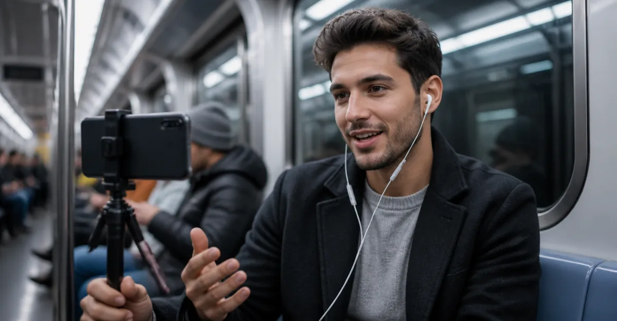 How to Live Stream from the Subway with Your Earbuds Microphone