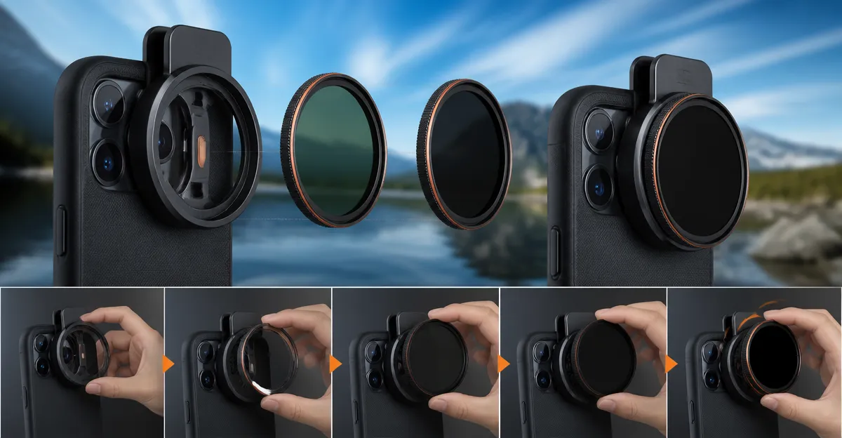 How to Stack ND and Polarizer Filters on Smartphone Camera