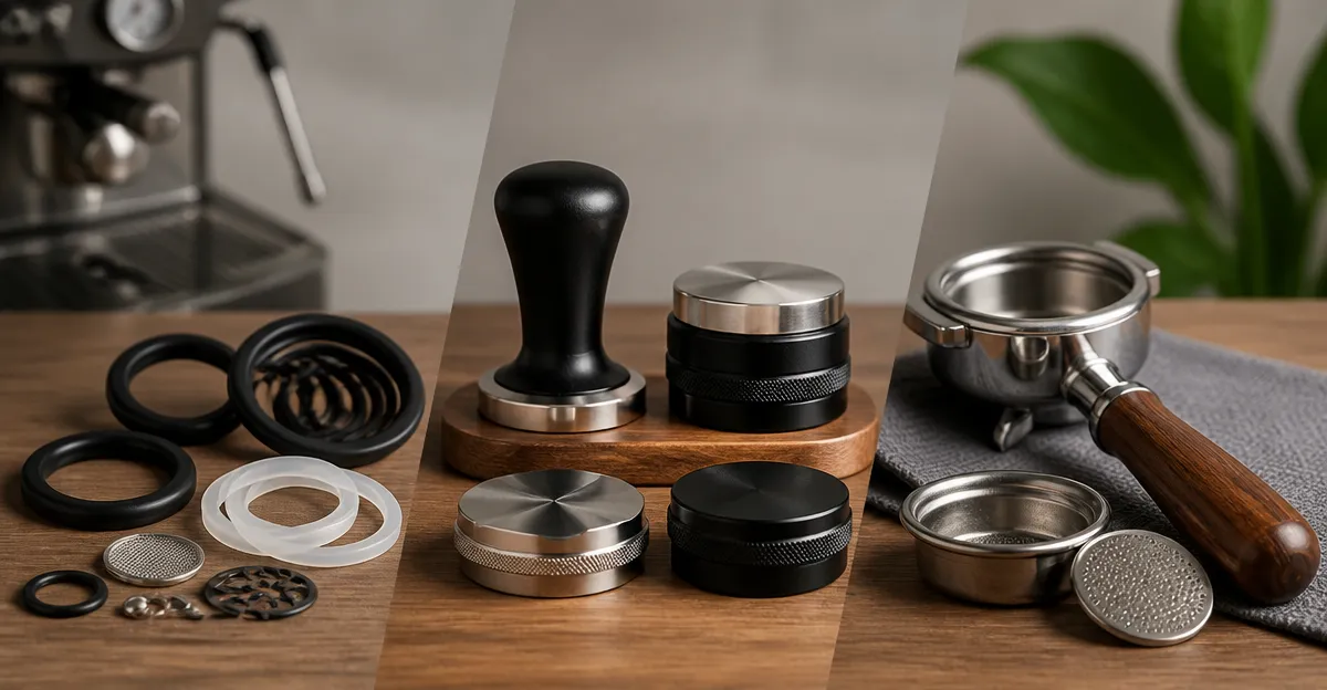 Comparing Top Espresso Accessories: Gasket Kit, Tamper Set, and Portafilter