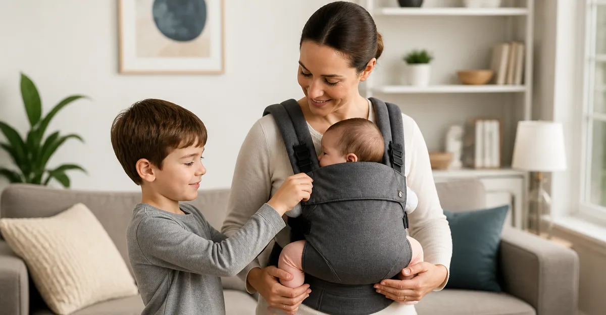 How to Teach an Older Sibling to Help with Babywearing Safely