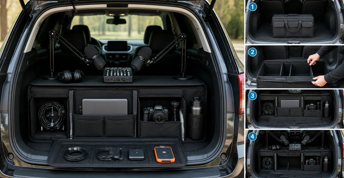 How to Set Up a Mobile Podcasting Trunk Organizer