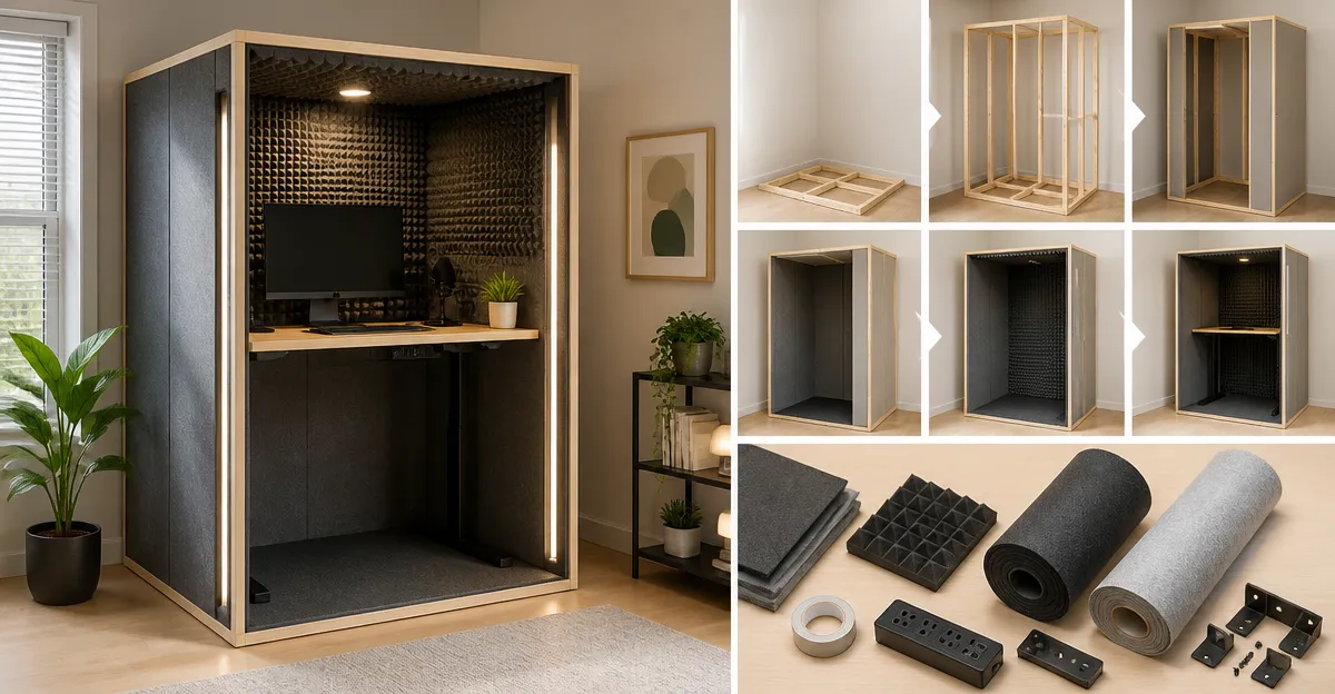 DIY Standing Desk Acoustic Pod for Small Rooms