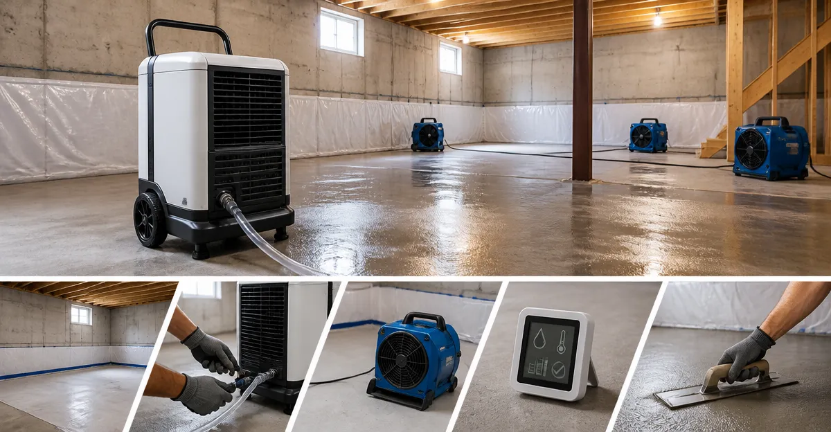 How to Temporarily Dehumidify a Basement for Concrete Curing