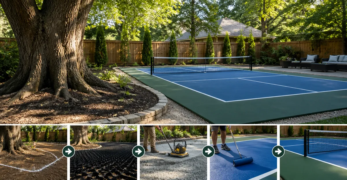 How to Build a Backyard Pickleball Court Near Mature Trees