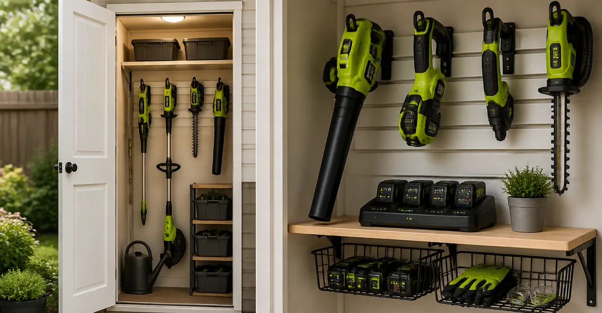 How to Store Cordless Garden Tools in a Small Shed or Closet