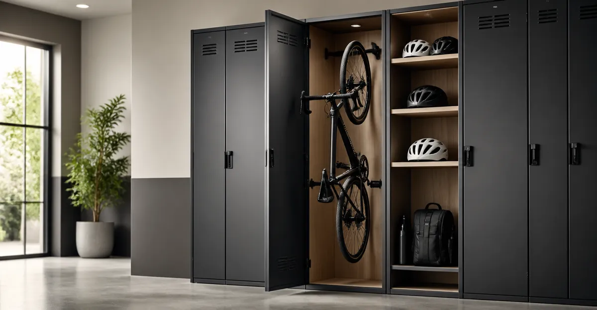 10 Space-Saving Locker Storage Solutions for Bikes and Helmets