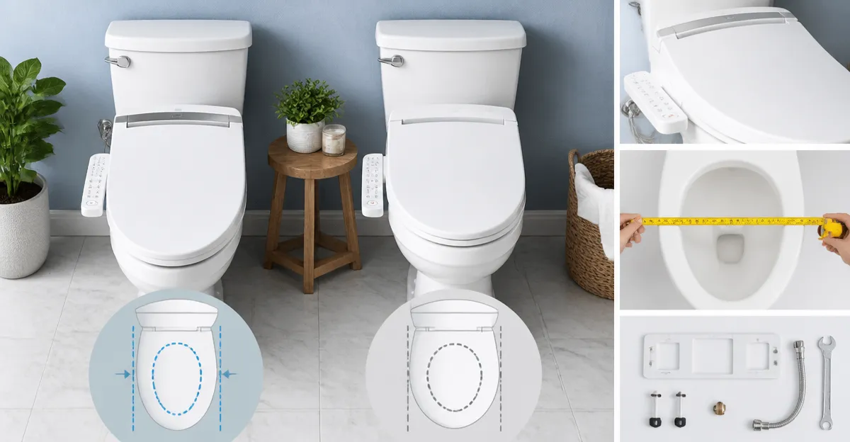 Toilet Bidet Seat Compatibility Guide: Elongated vs Round
