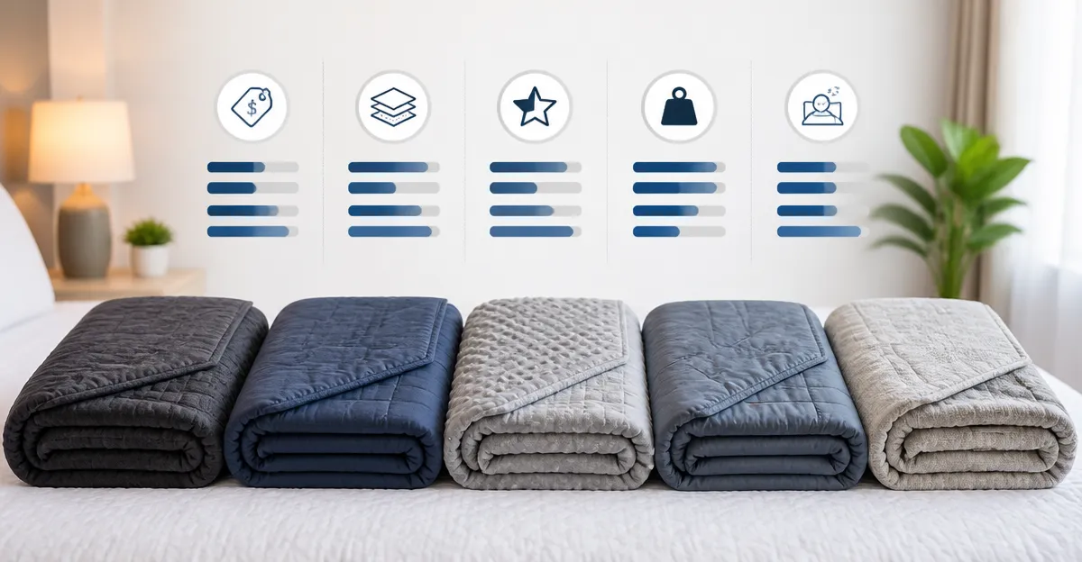 Weighted Blanket Comparison: yescool, Topcee, Mr. Sandman, YnM & L'AGRATY