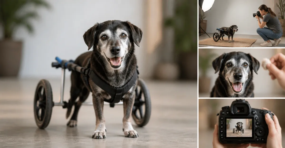 How to Photograph Senior Dogs with Mobility Aids for Adoption