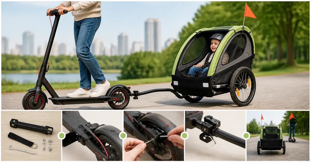 Convert Folding E‑Scooter into a Safe Stroller‑Style Toddler Tow