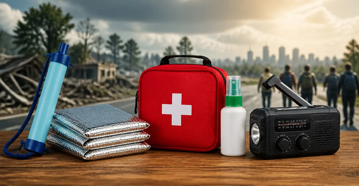 Essential Emergency Gear Comparison: LifeStraw, Mylar Blankets, First Aid Kit, Bactine Spray, and Hand‑Crank Radio