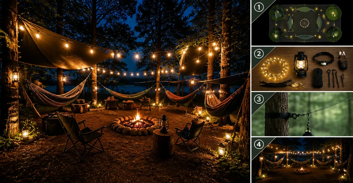 How to Design a Hammock Campsite Lighting Layout for Groups