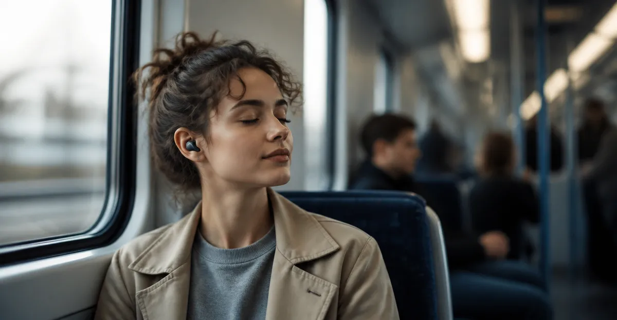 Calming Soundscape Earbuds for Neurodiverse Commuters