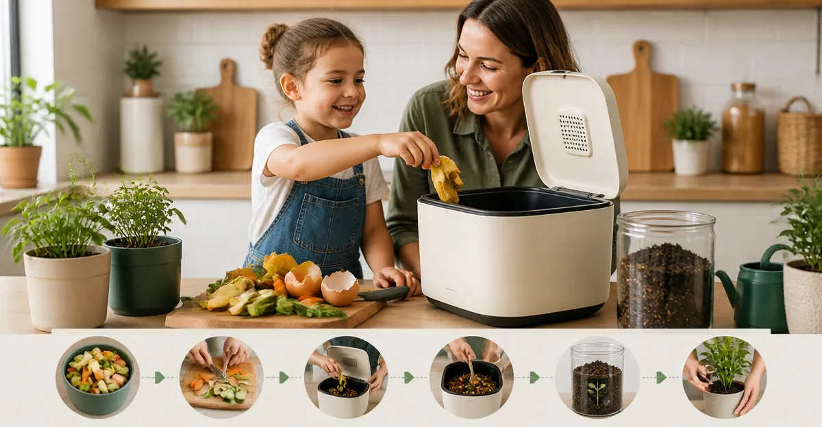 How to Compost with Kids Using a Countertop Composter