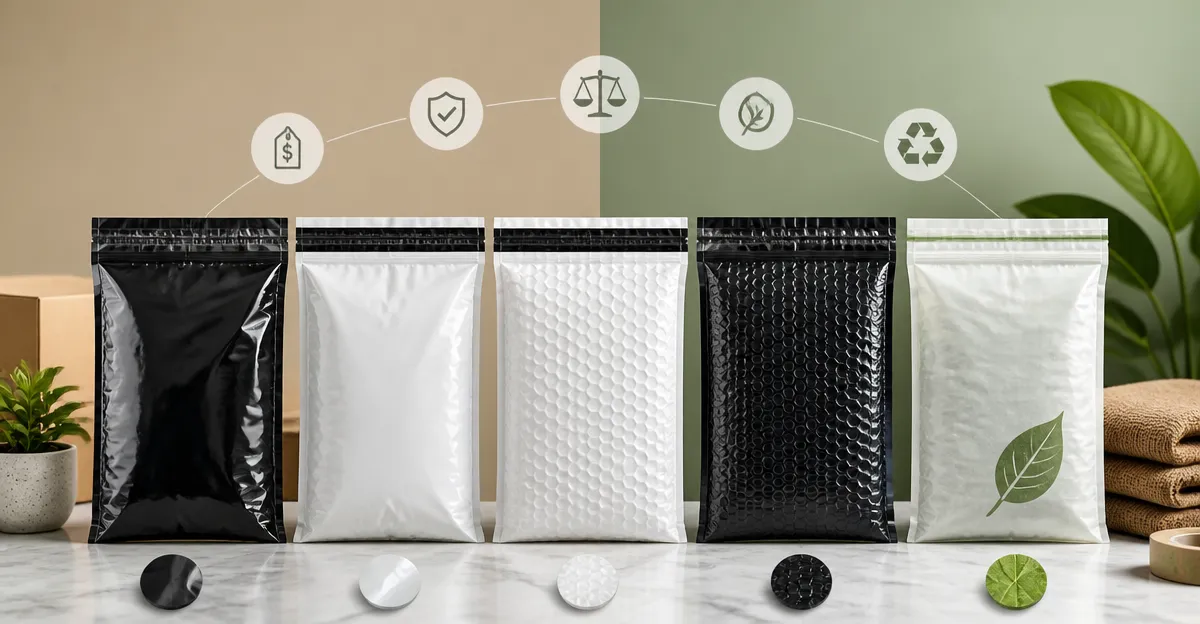 Amazon Poly Mailer Comparison: Black, White, and Bubble Options