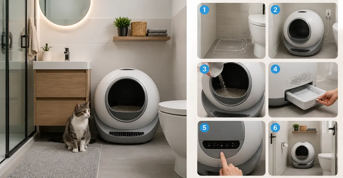 How to Install an Automatic Litter Box in a Small Bathroom
