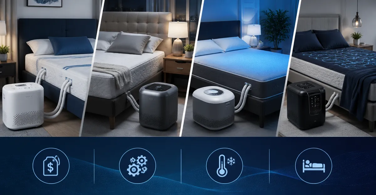 Adamson B10 vs DREAMORA Luna vs AquaPad Breeze vs Sleepme Chilipad – In‑Depth Comparison