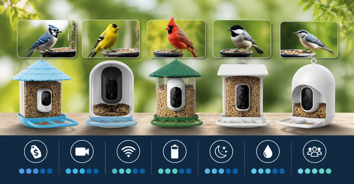 Smart Bird Feeder Camera Comparison: HEAPETS, HARYMOR, onlyfly & Kiwibit