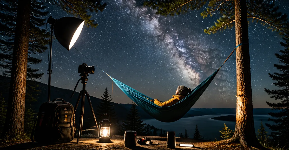 Night Sky Hammock Photography Lighting Setup Guide