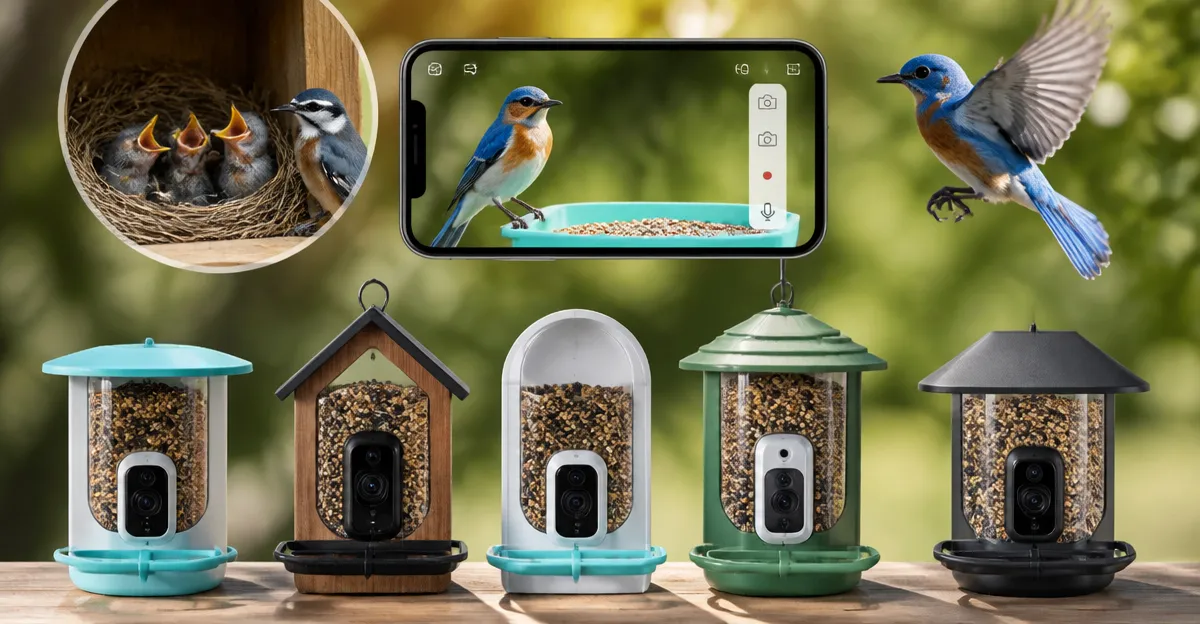 Smart Bird Feeder Camera Comparison: HEAPETS, HARYMOR, NAVFS, Kiwibit & Fazoxo