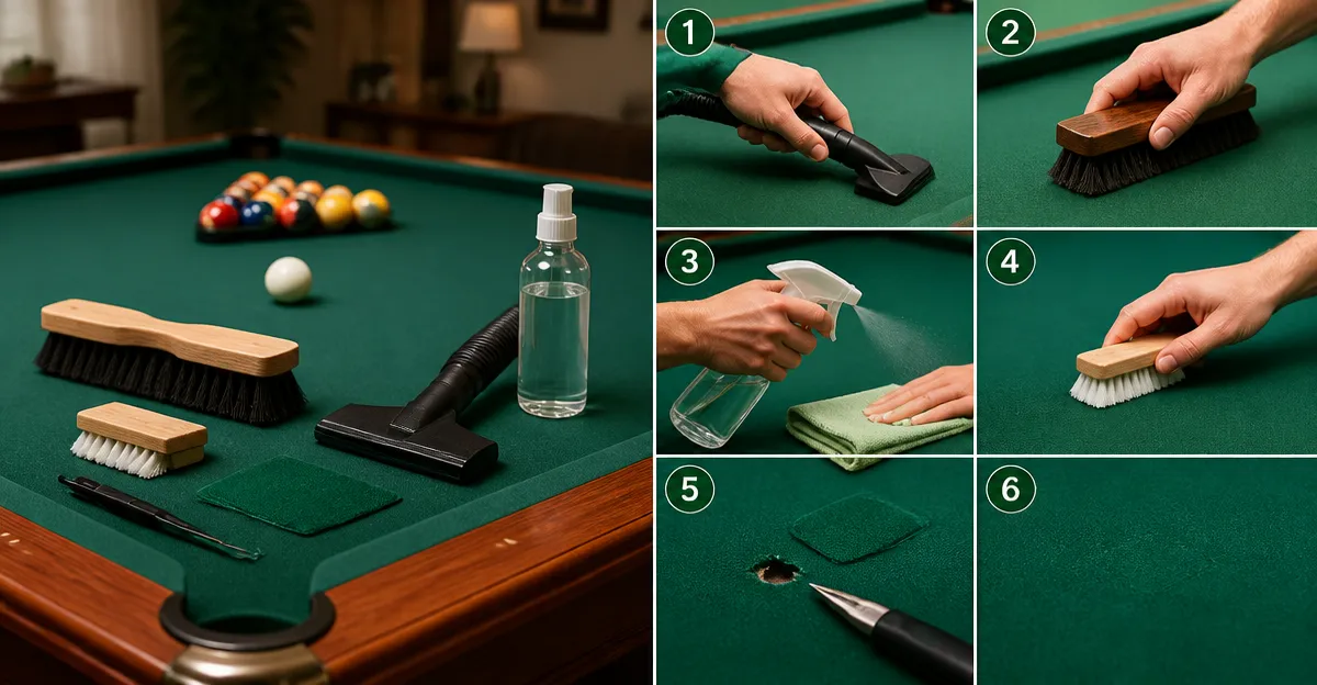 Maintain Billiard Cloth at Home: DIY Cleaning, Brushing & Repair
