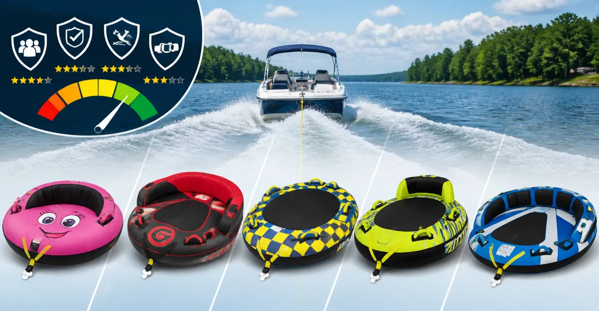 Airhead Mable vs G‑Force vs WOW Thriller vs RAVE Razor vs ZOOMBROS Towable Tubes Comparison