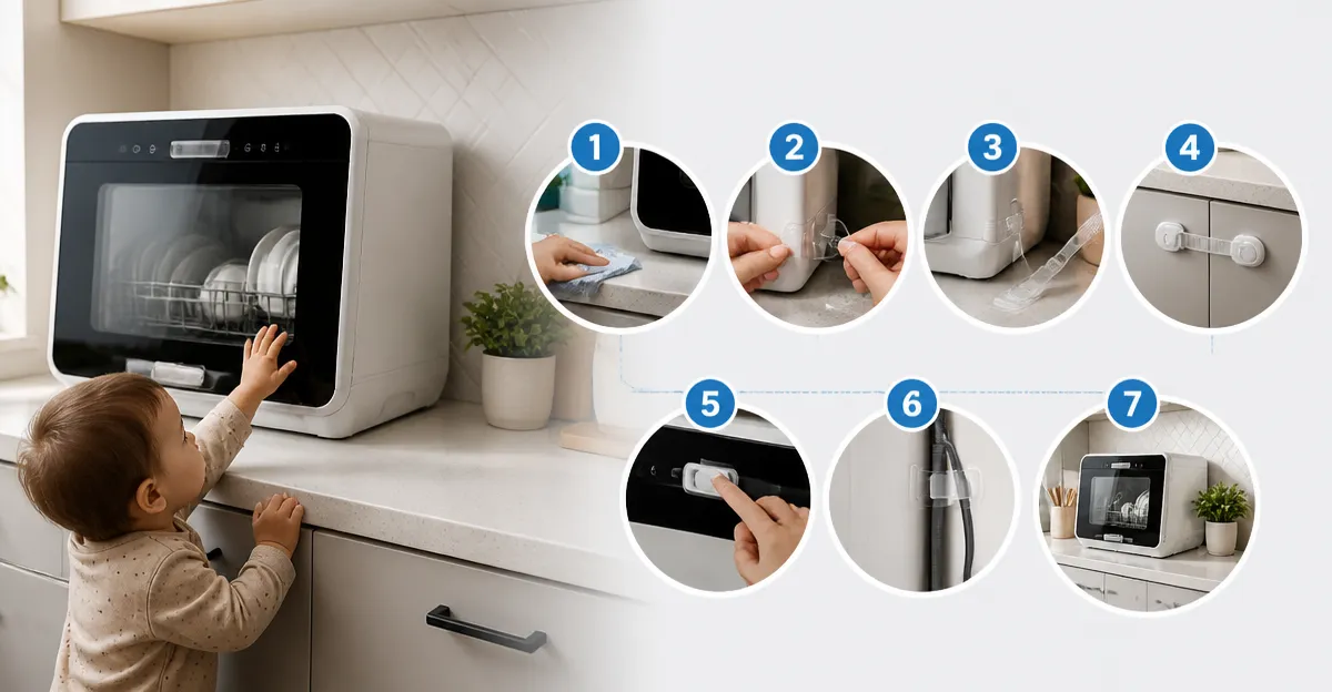 Childproof a Countertop Dishwasher in an Apartment: 7 Steps