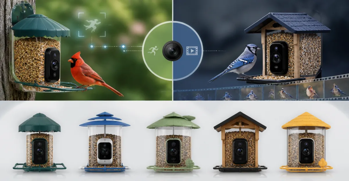 Smart Bird Feeder Camera Comparison: Kiwibit, NAVFS, Coolfly, RichBird & Humbirdy