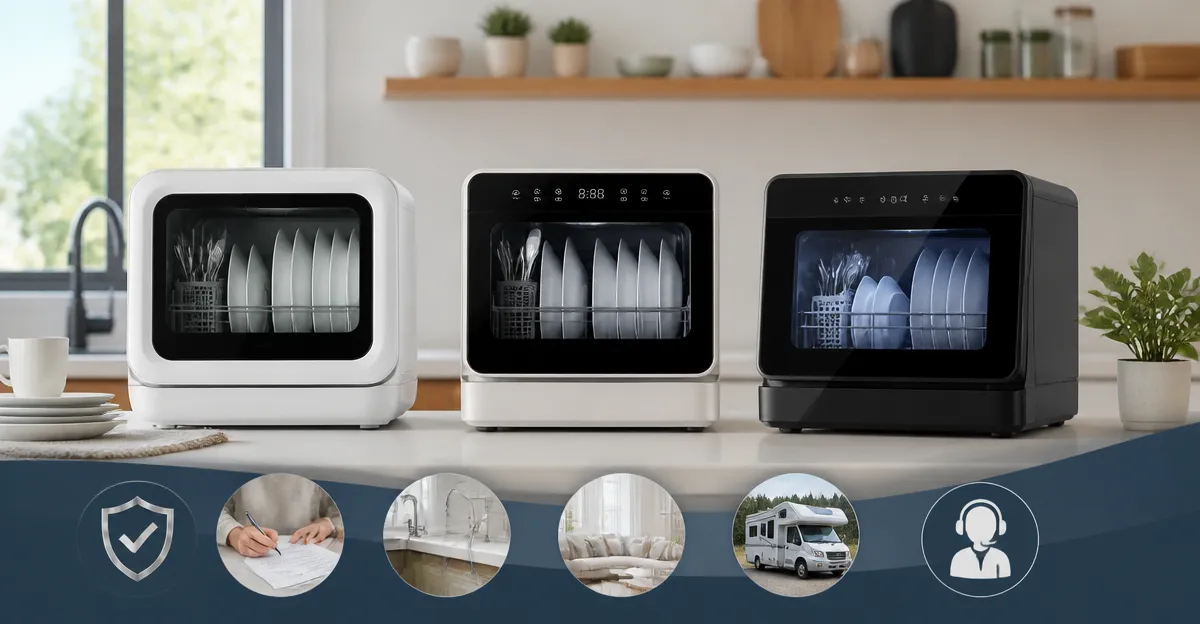 EUHOMY vs COMFEE vs Hermitlux Countertop Dishwashers – In‑Depth Comparison