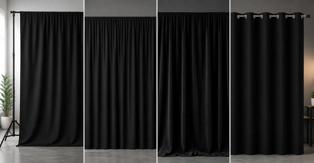 Black Backdrop Curtain Comparison: Outpain, AK Trading, King Mills & NICETOWN