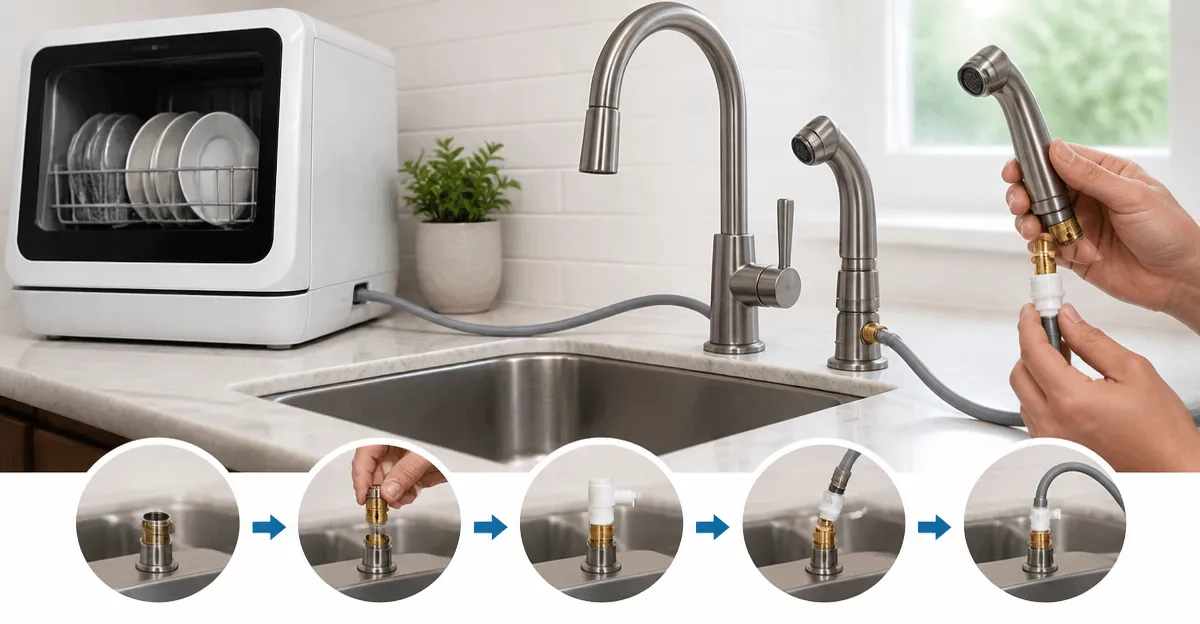 How to Connect a Countertop Dishwasher to a Kitchen Side Sprayer