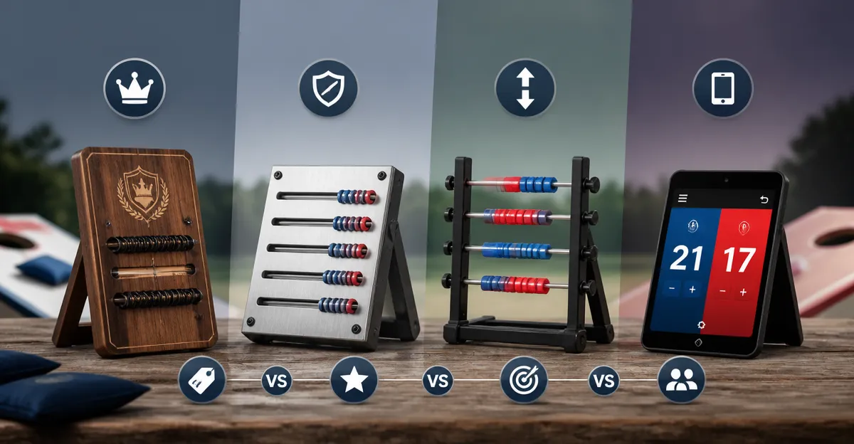 Cornhole Scoreboard Comparison: Elite, Metal, Adjustable & Digital