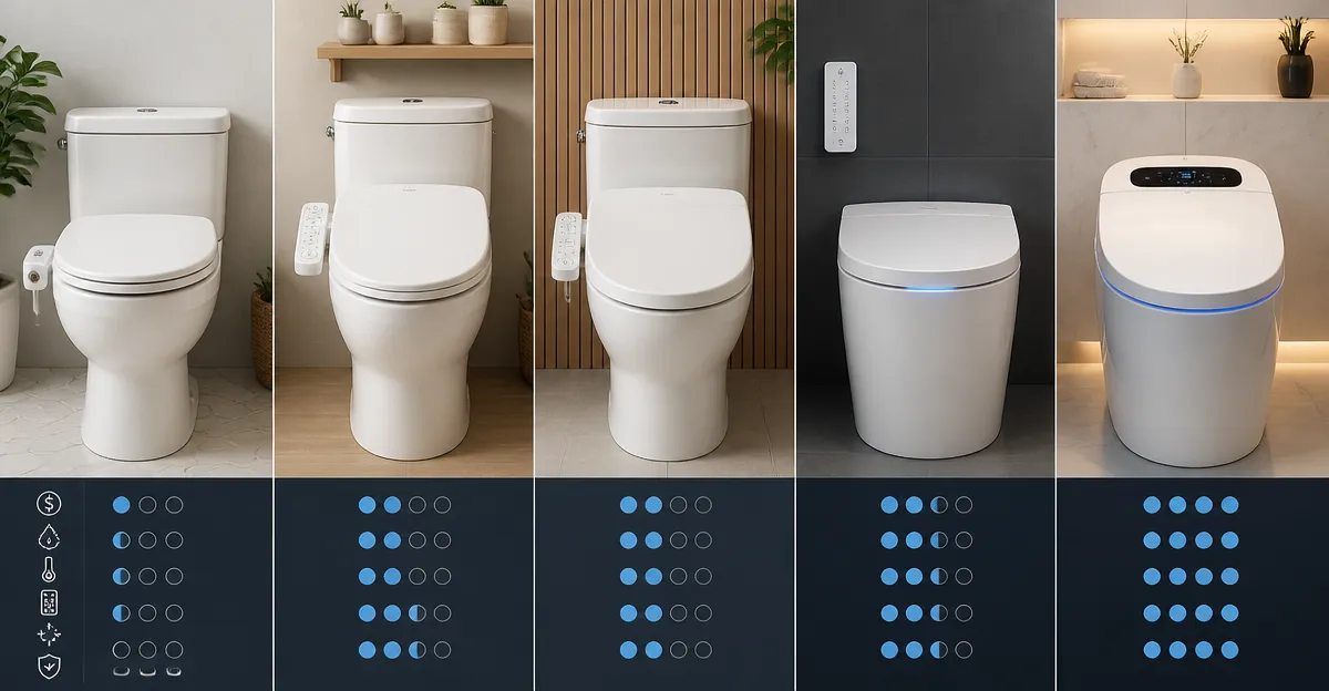 Bidet Comparison: Attachments, Seats, and Smart Toilets