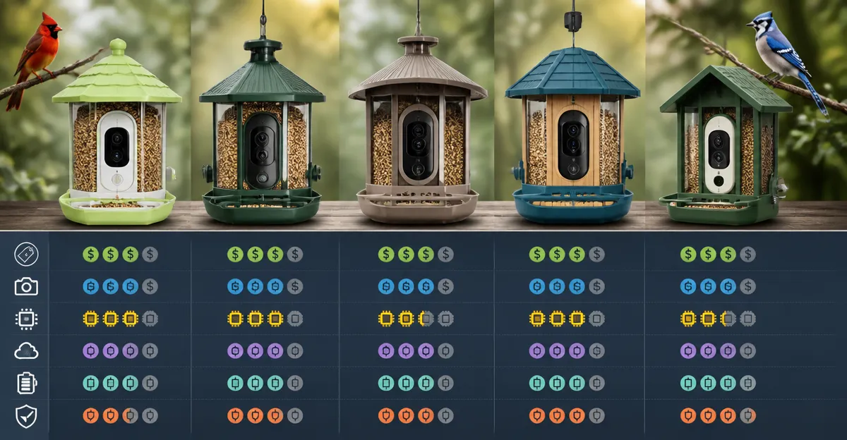 Smart Bird Feeder Cameras Compared: Kiwibit, NAVFS, HEAPETS, Haikubox & Freeseason