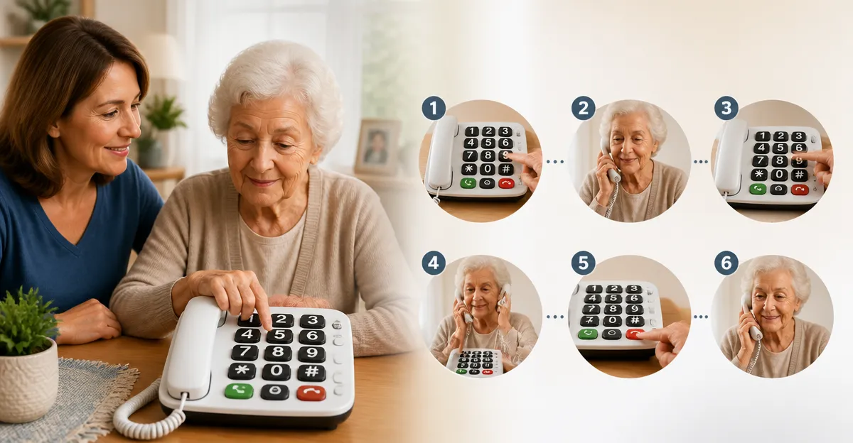 How to Teach a Senior with Dementia to Use a Large-Button Phone
