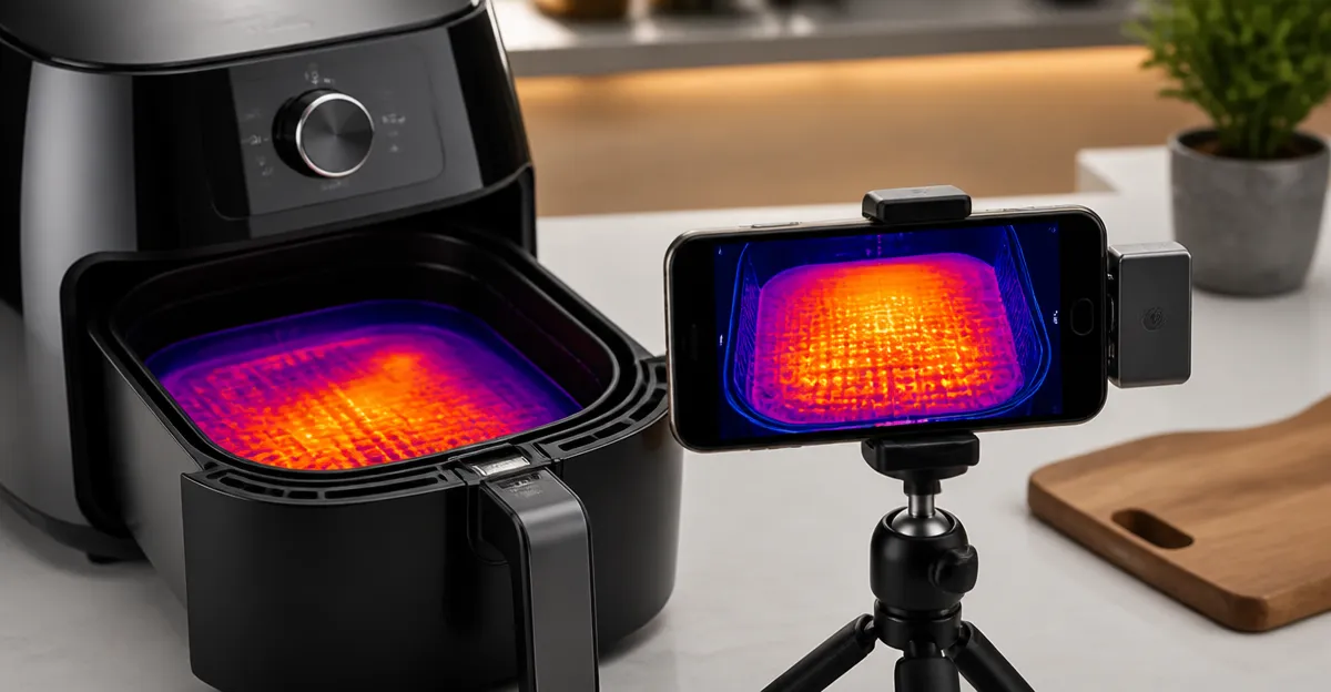 How to Test Air Fryer Hot Spots with a Smartphone Thermal Camera