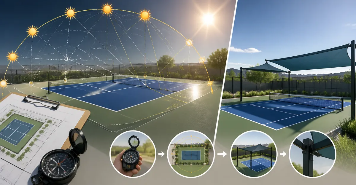 How to Reduce Pickleball Court Glare by Mapping the Sun Path