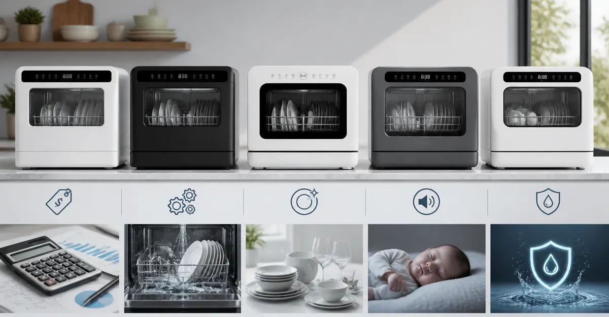 EUHOMY vs Hermitlux vs NOVETE vs COMFEE' Countertop Dishwashers: Detailed Comparison