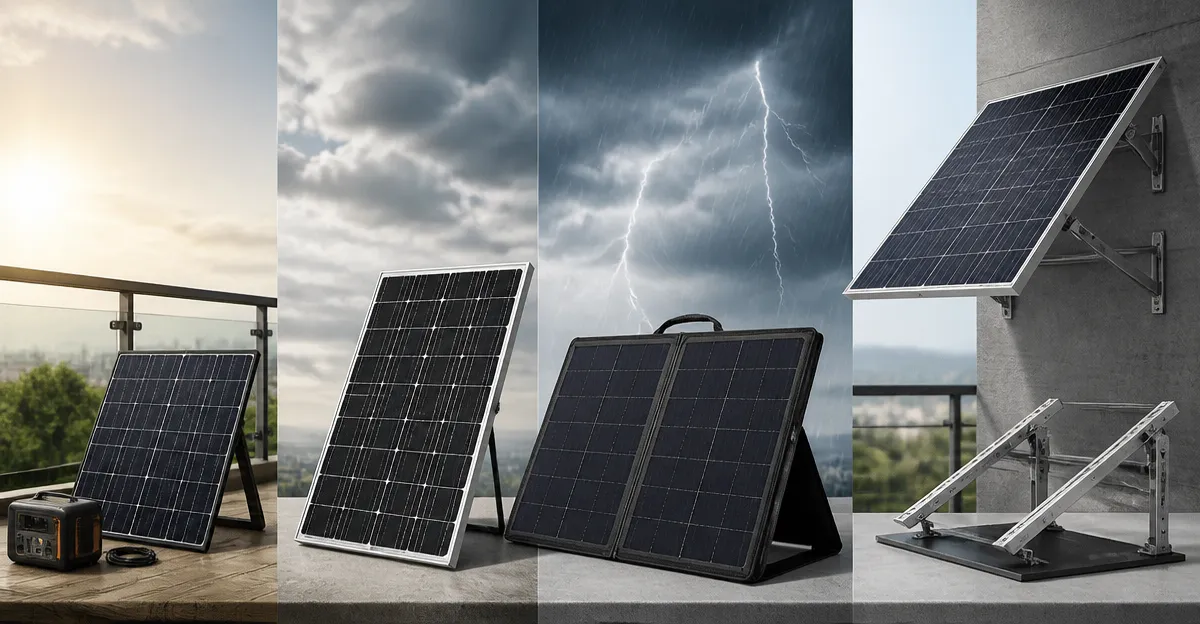 Solar Panel Comparison: SOLPERK 20W Kit vs Renogy 200W Panels, FlexSolar 100W Foldable & AeternaSol Mounts