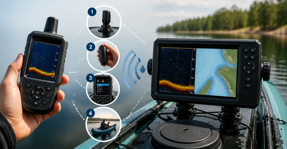 How to Pair a Handheld Sonar to a Kayak Chartplotter