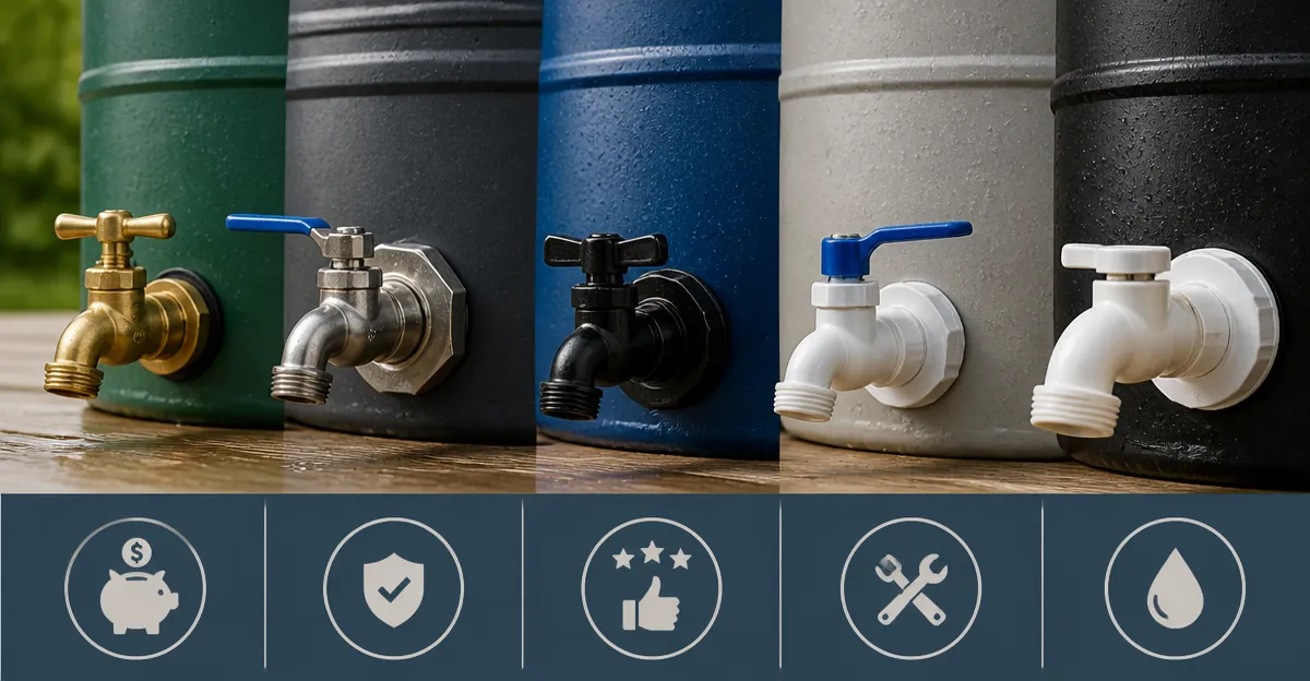 Rain Barrel Spigot Kit Comparison: Brass, Stainless, Plastic & PVC