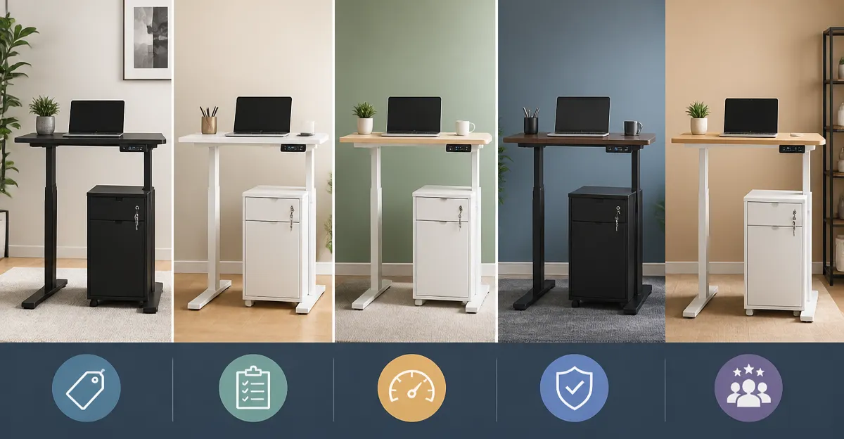 HUANUO vs ErGear vs FEZIBO vs REAHOME vs SEDETA Standing Desk Comparison