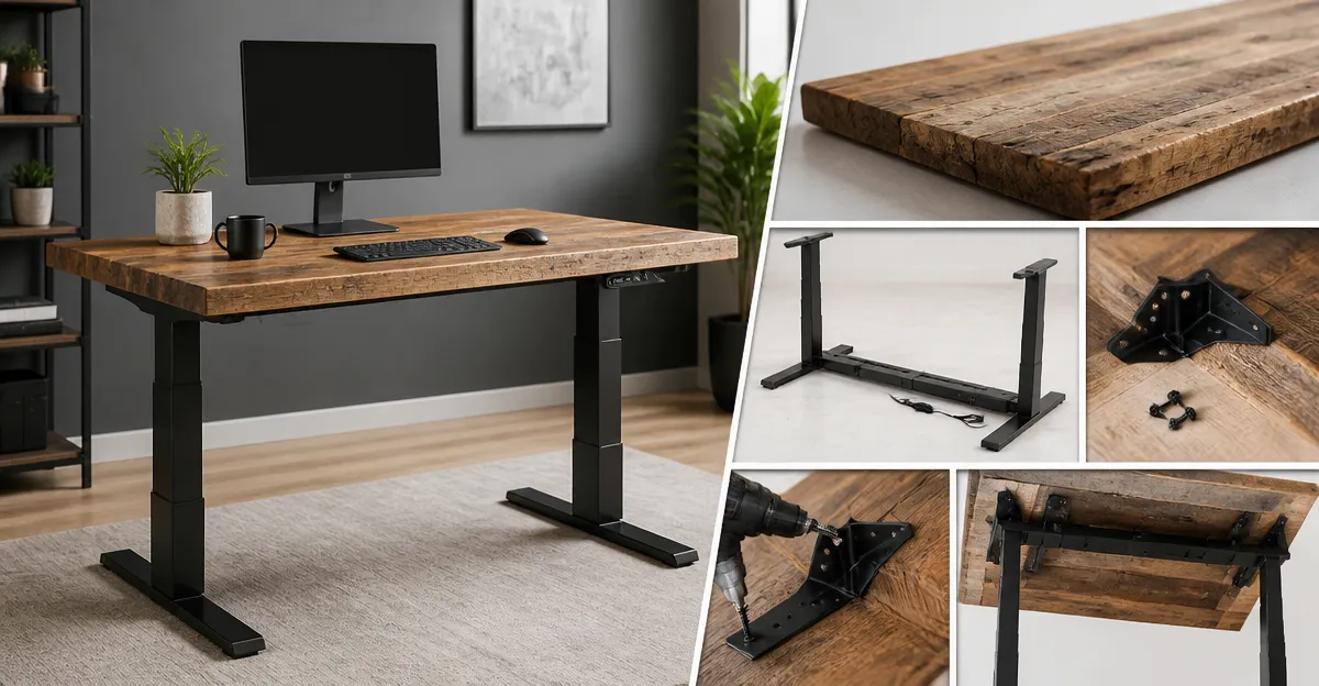 How to Pair a Reclaimed Wood Tabletop with an Electric Frame